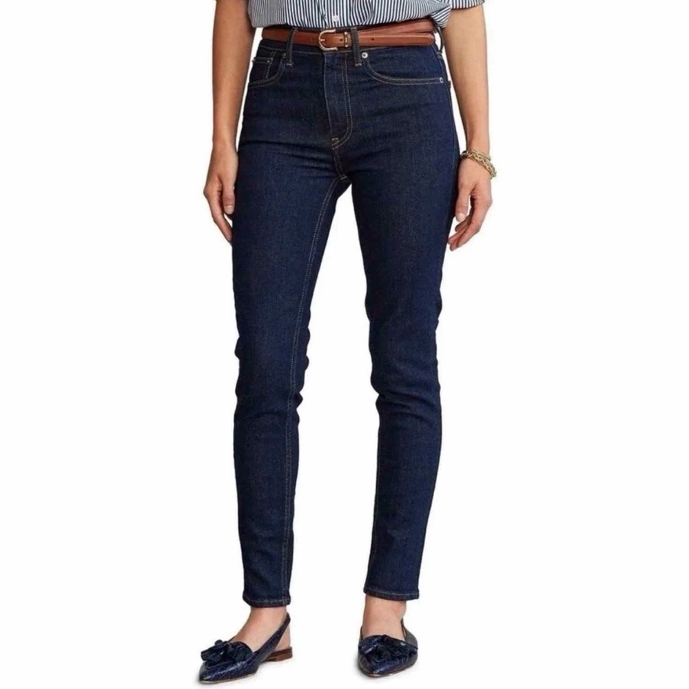 Polo Ralph Lauren Tompkins Jeans Womens Size 28 Dark Blue Mid Rise Skinny